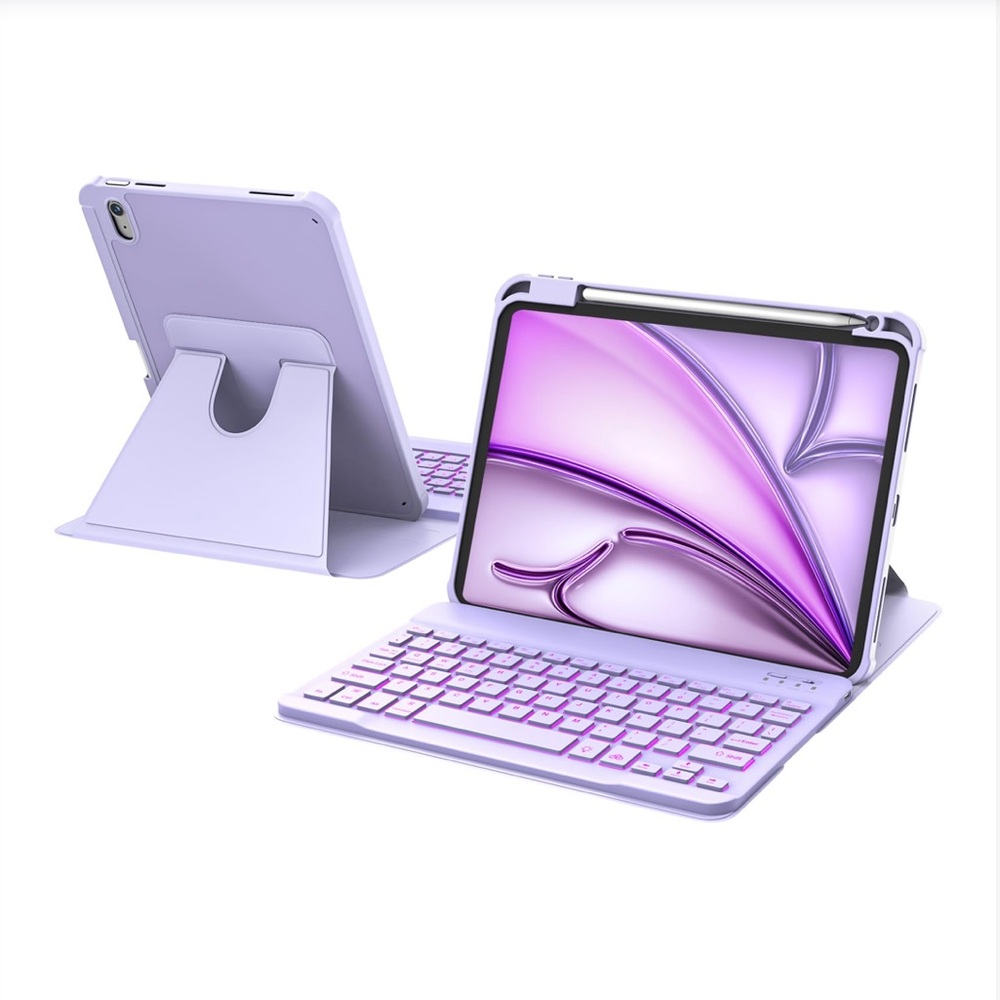 iPad Air 11” Case with Keyboard & Mouse-Purple